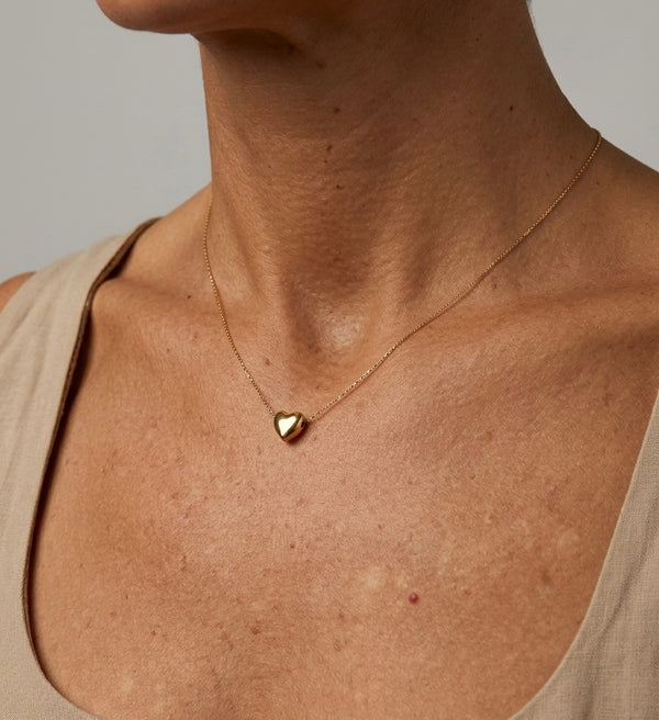 collier coeur discret doré