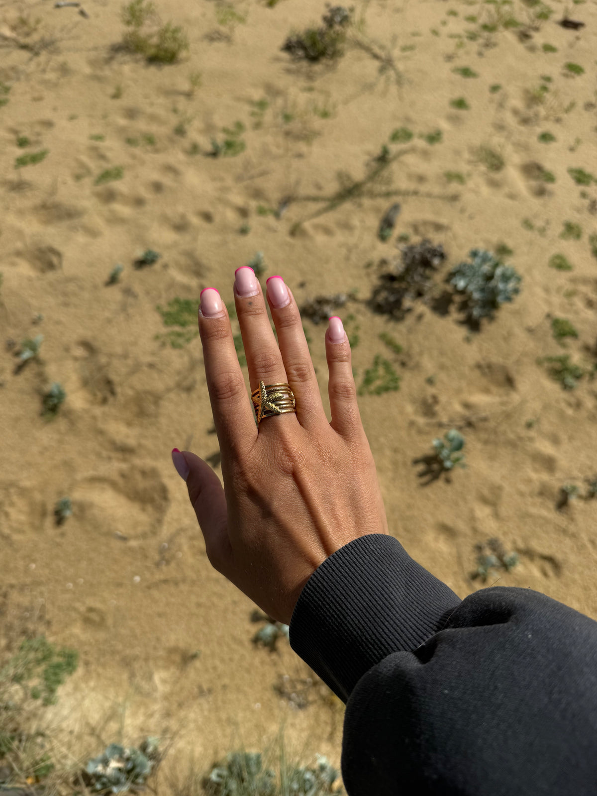 bague étoile de mer doré
