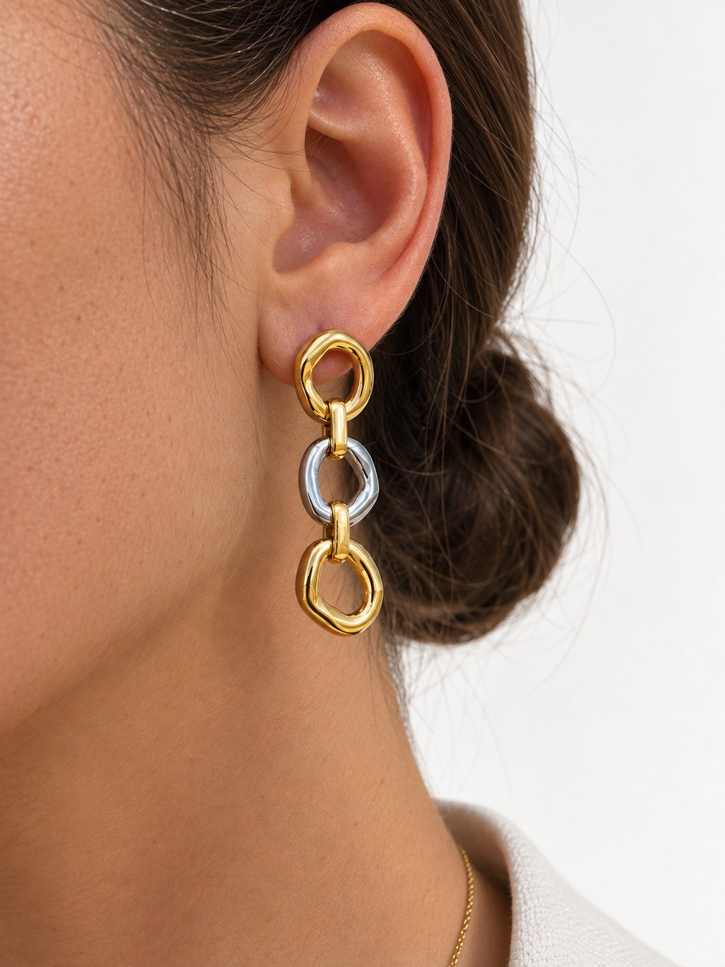 boucle d’oreille bicolore