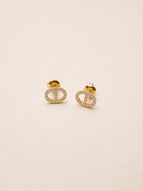 boucle d’oreille capsule doré