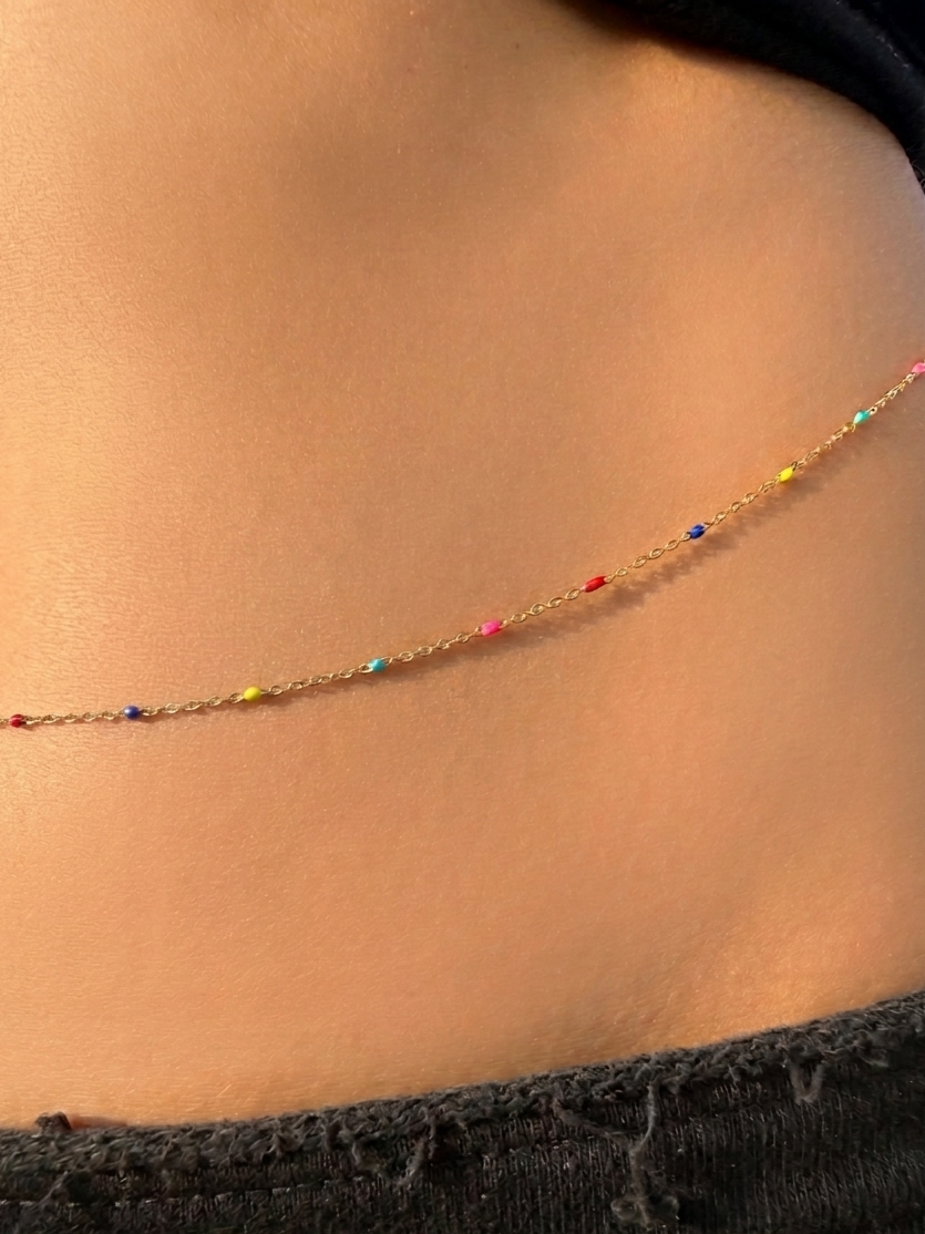 chaîne de taille multicolore