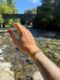 jonc maille marine doré
