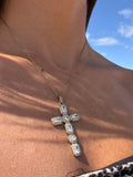 collier croix strass