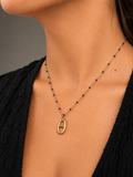 collier capsule bleu marine