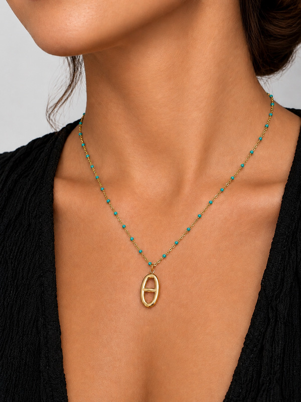 collier capsule turquoise