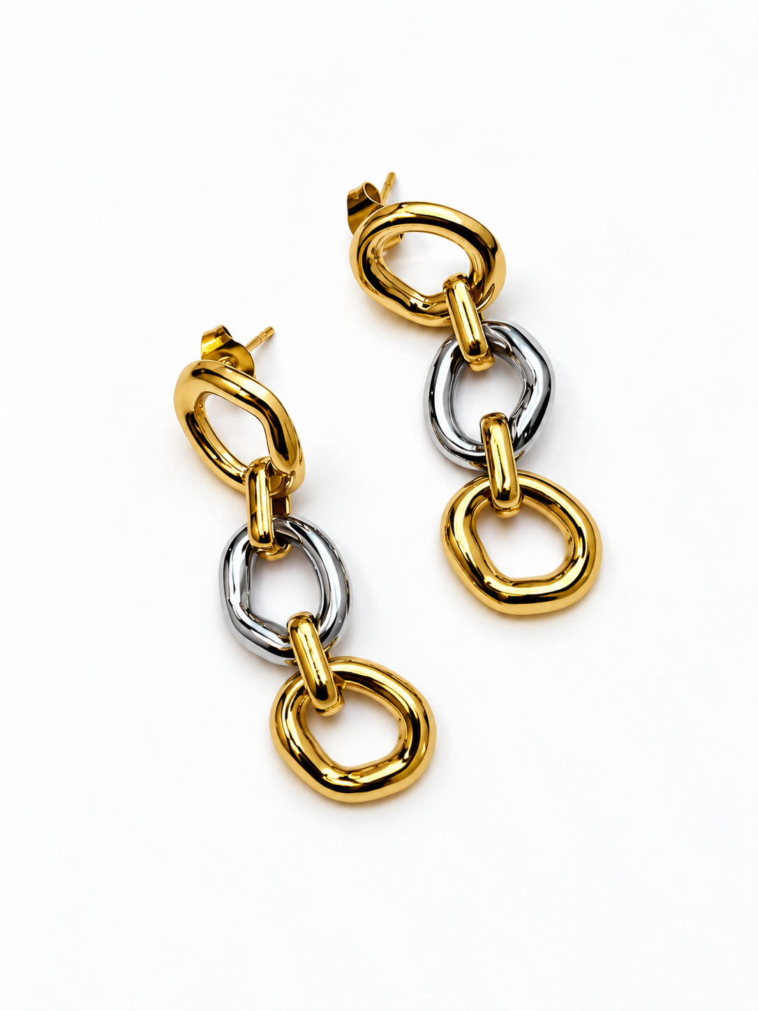 boucle d’oreille bicolore